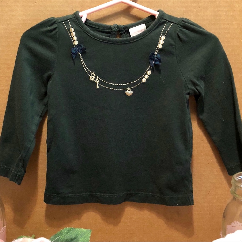 Janie and Jack 6-12M Green Embroidery top